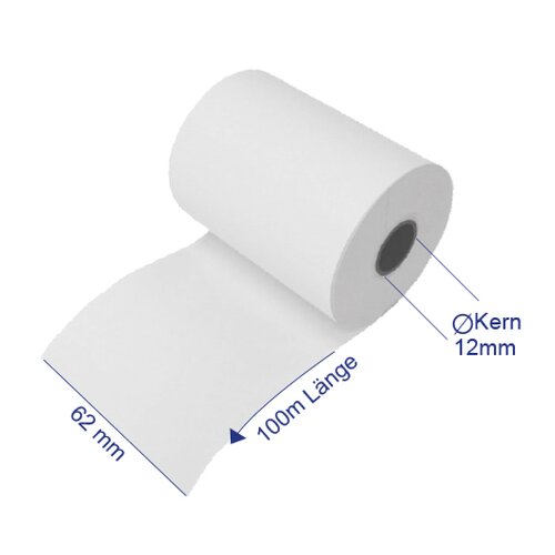 Thermorollen 62 mm x 100 m x 12 mm 48g/m�